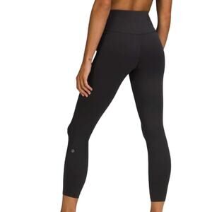 Lululemon 2 Base Pace High Rise Leggings Black Nulux Running Gym 25"
